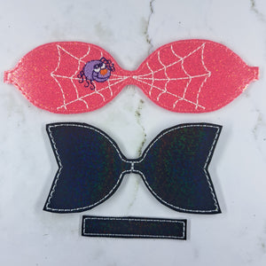 Spider In Web Embroidered Bow