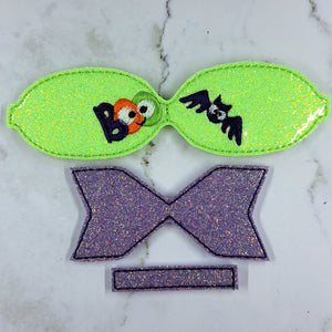 Boo Bat Embroidered Bow