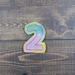 Birthday Numbers Pastel Rainbow Sparkle