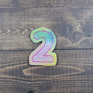 Birthday Numbers Pastel Rainbow Sparkle