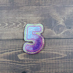 Birthday Numbers Pastel Rainbow Sparkle