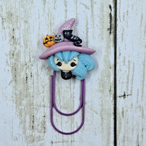 New Purple Witch Clay Planner Clip