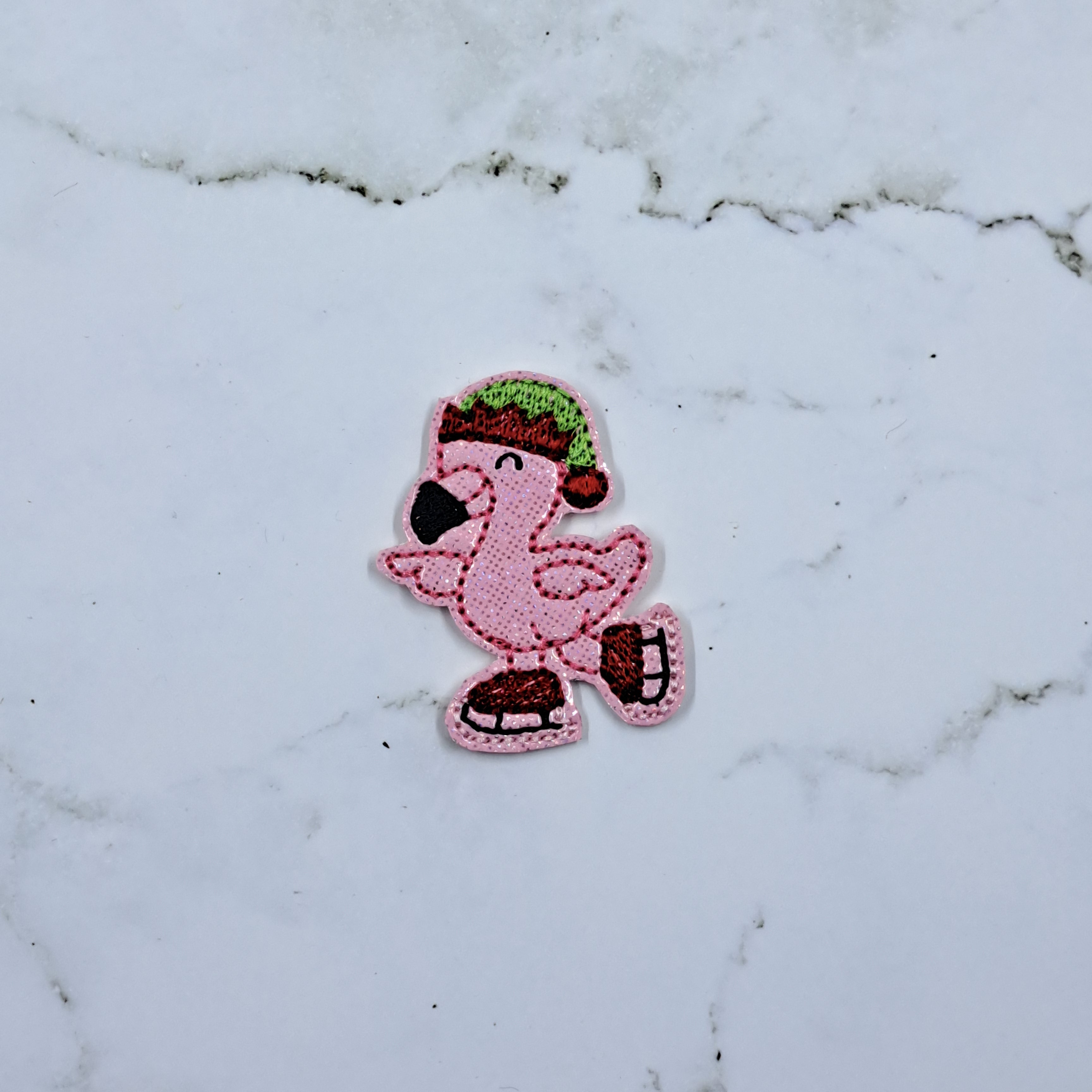 New Christmas Skating Flamingo