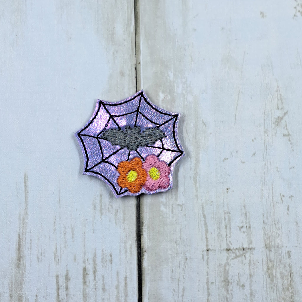 Halloween Spider Web Floral Bat