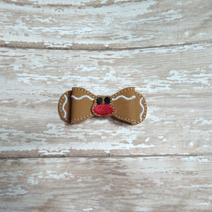 Gingerbread Embroidered Bow