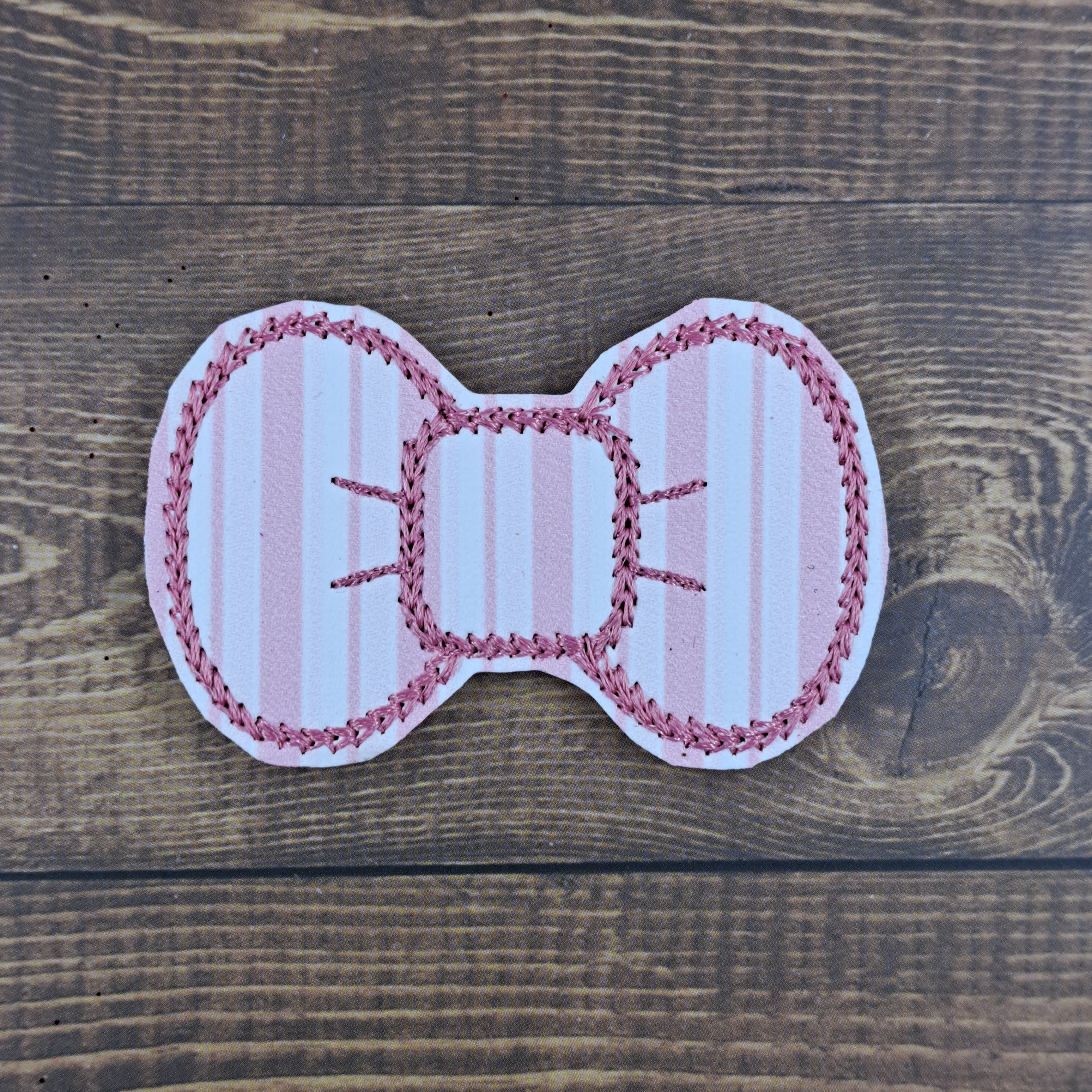 Pink Stripes Christmas Simple Bows