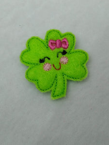 St Patty's Day Shamrock Smiley With Bow